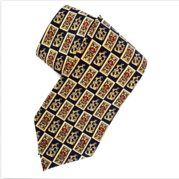 PIERRE BALMAIN PARIS Designer Silk Tie Black Gold - Picture 6 of 7